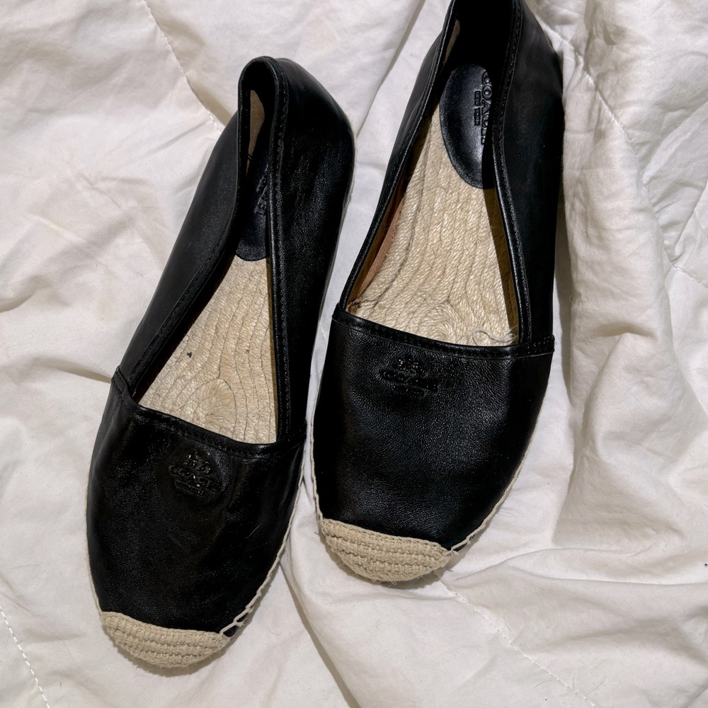 Coach Rhodelle Lambskin flats size 10 black